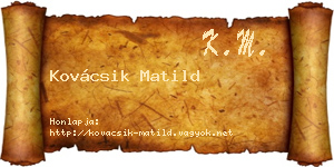 Kovácsik Matild névjegykártya